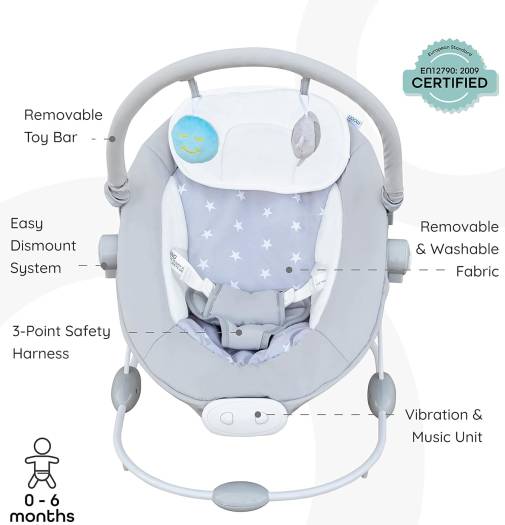Moon Hopper Baby Bouncer  Grey Star