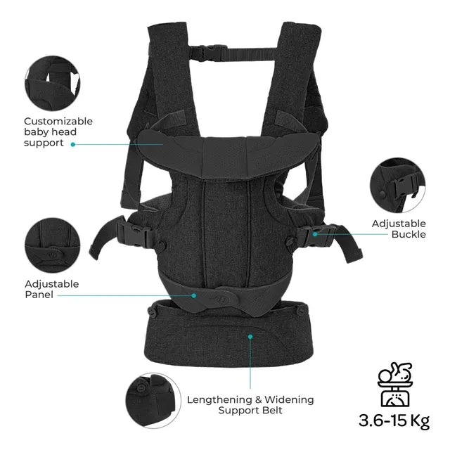 حاملة أطفال مون كاريجو 4 في 1، لون أسود