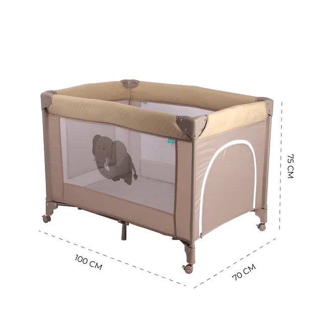 Moon Kidora Easy Fold Playpen With Wheels Beige