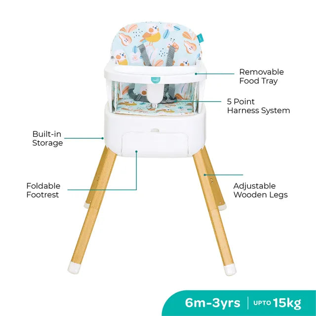 Moon Hiterite 4-In-1 Convertible Baby Highchair Green