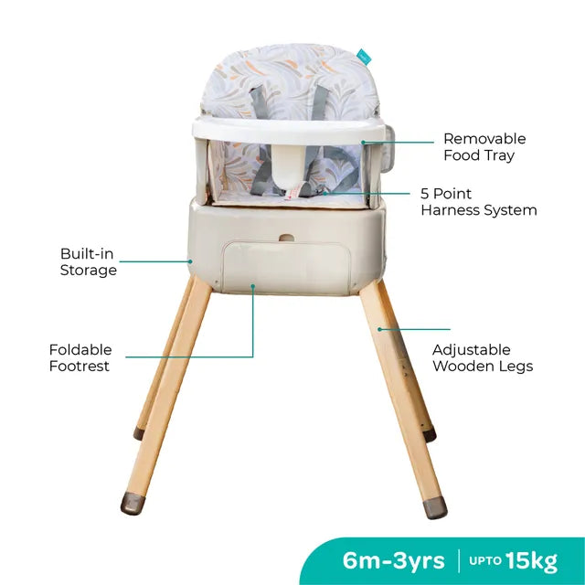 Moon Hiterite 4-In-1 Convertible Baby Highchair Beige