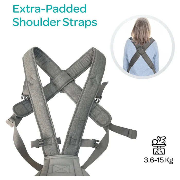 حاملة أطفال مون كاري جو 2 في 1، لون رمادي