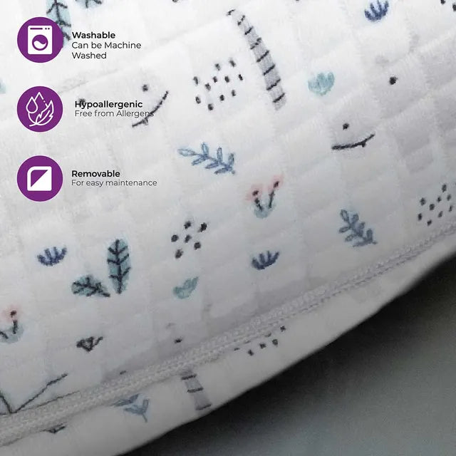 Moon Portable Nursing Support Pillow with Washable Cover Hippo