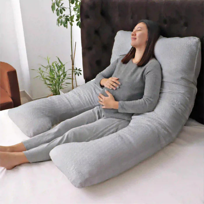 Moon Bamboo Full Body Pregnancy Pillow U Shaped  Grey