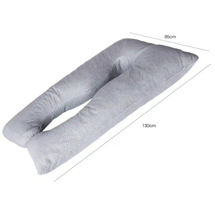 Moon Bamboo Full Body Pregnancy Pillow U Shaped  Grey