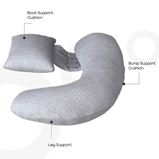 Moon Bamboo Multi Position Pregnancy Pillow Grey