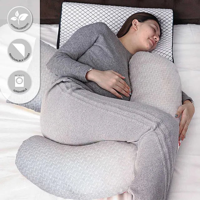 Moon Bamboo Multi Position Pregnancy Pillow Grey