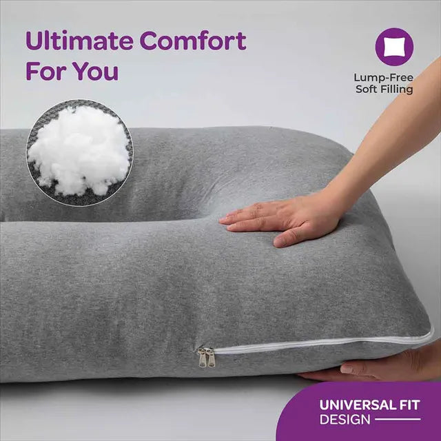 Moon Organic U Shaped Maternity Pillow Light Grey