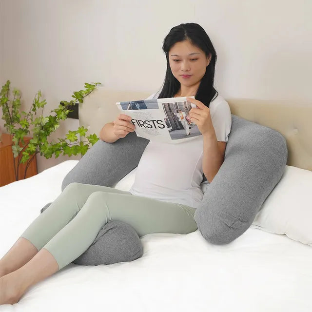 Moon Multi Position Maternity Pillow With Back Support Light Grey