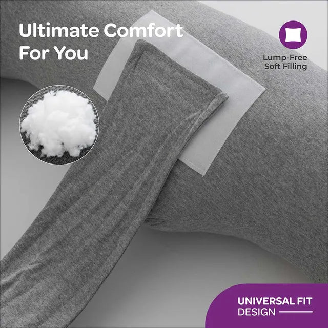 Moon Multi Position Maternity Pillow With Back Support Light Grey