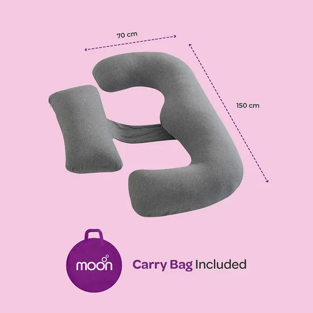 Moon Multi Position Maternity Pillow With Back Support Light Grey