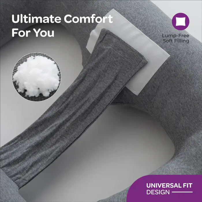 Moon Multi Position Maternity Pillow With Back Support Grey
