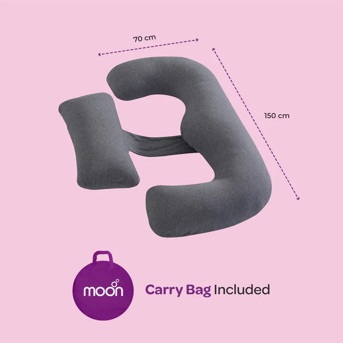 Moon Multi Position Maternity Pillow With Back Support Grey
