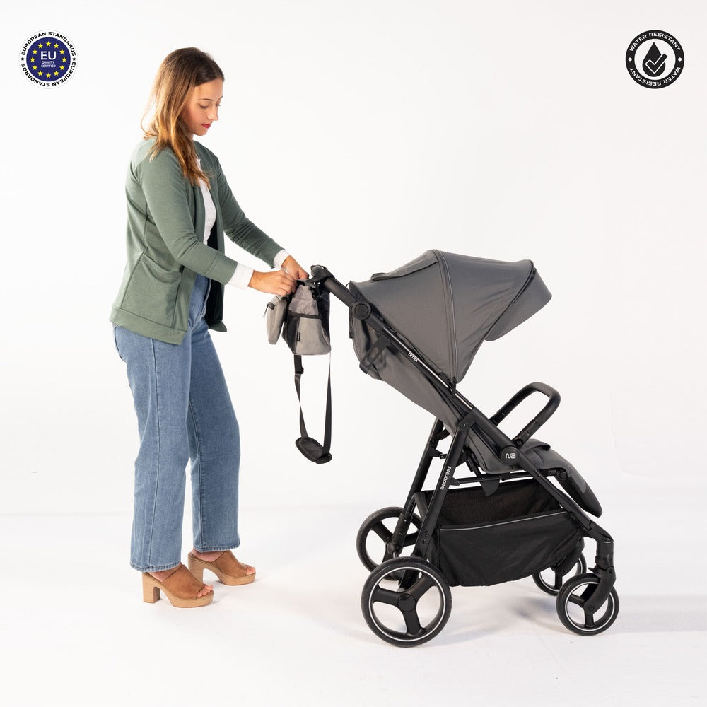Neobreez Fyra Stroller Organizer Caddy with Insulated Cup Holder Black
