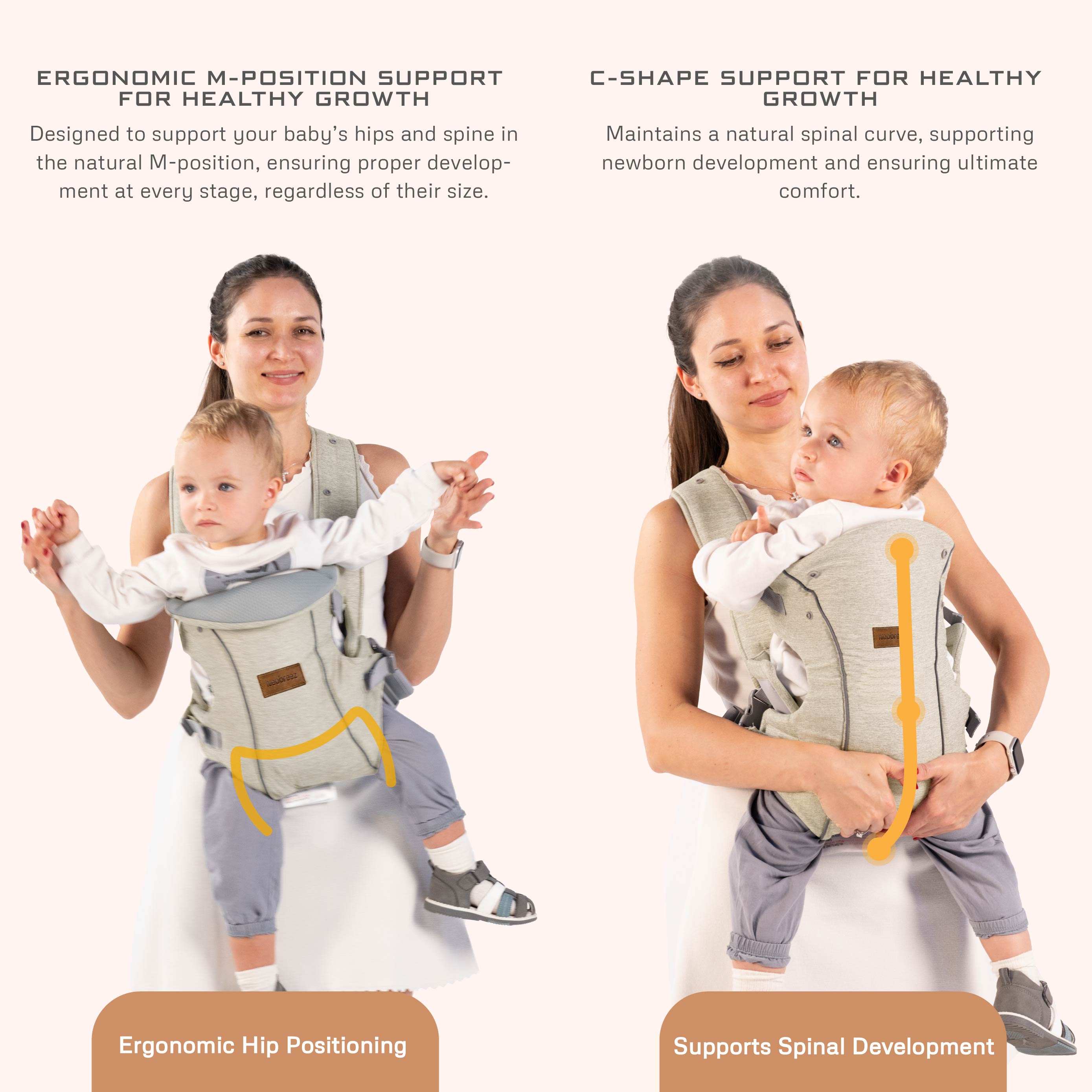 Neobreez Atlix 3 In 1 Convertible Baby Carrier Newborn to Toddler Beige