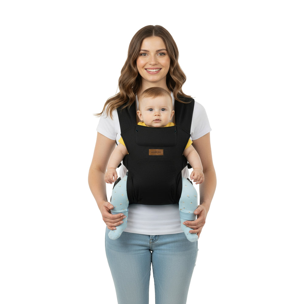 Neobreez ZAVII 2 in 1 Baby Carrier Lightweight Ergonomic Black
