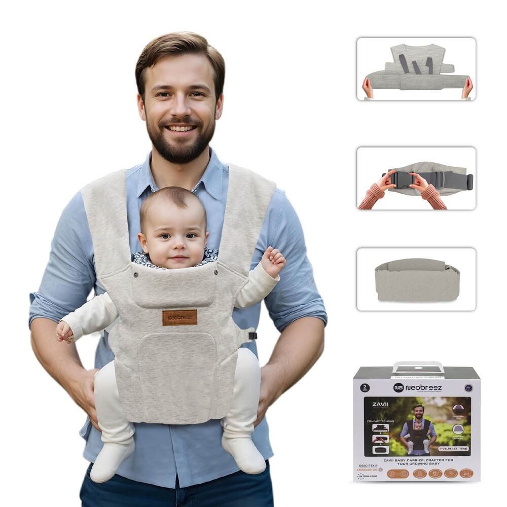Neobreez ZAVII 2 in 1 Baby Carrier Lightweight Ergonomic Cream