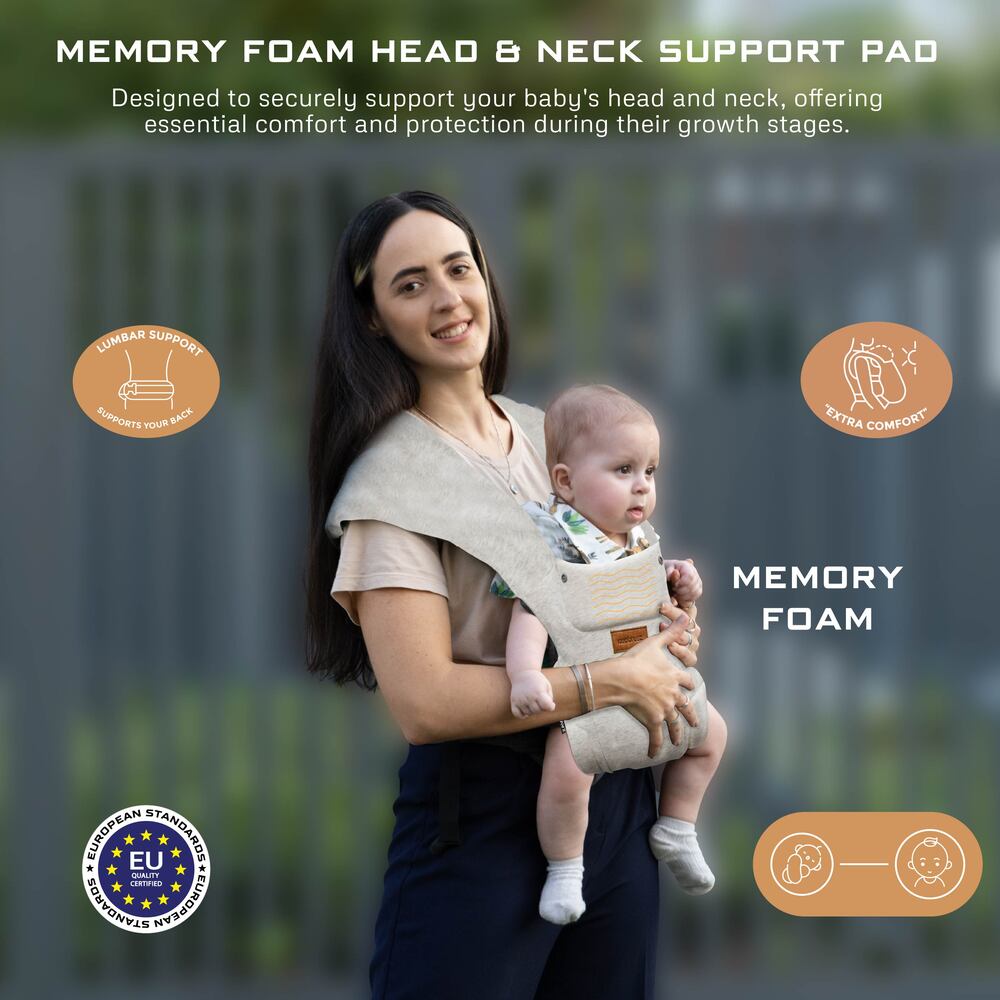 Neobreez ZAVII 2 in 1 Baby Carrier Lightweight Ergonomic Cream