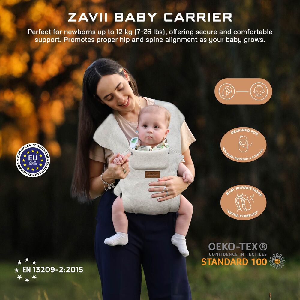 Neobreez ZAVII 2 in 1 Baby Carrier Lightweight Ergonomic Cream