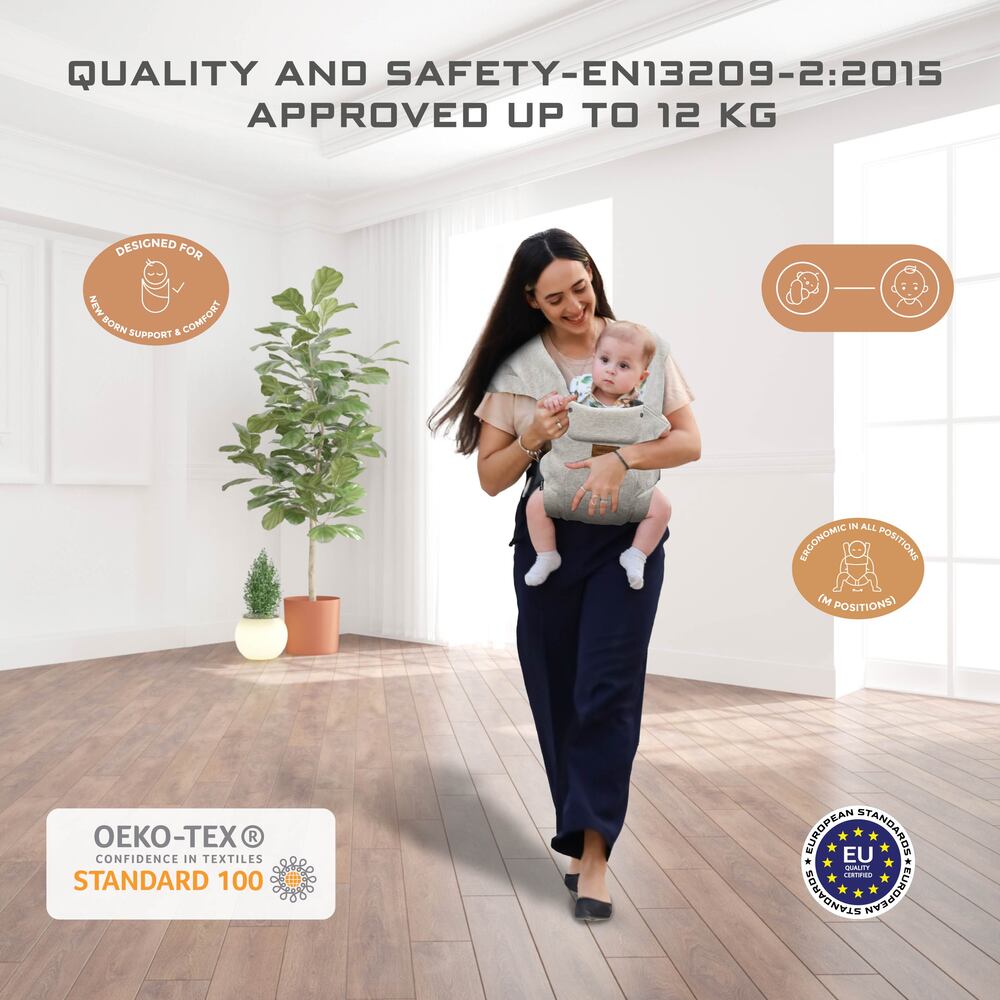 Neobreez ZAVII 2 in 1 Baby Carrier Lightweight Ergonomic Cream