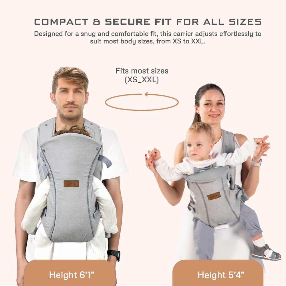 Neobreez Atlix 3 In 1 Convertible Baby Carrier Newborn to Toddler Grey