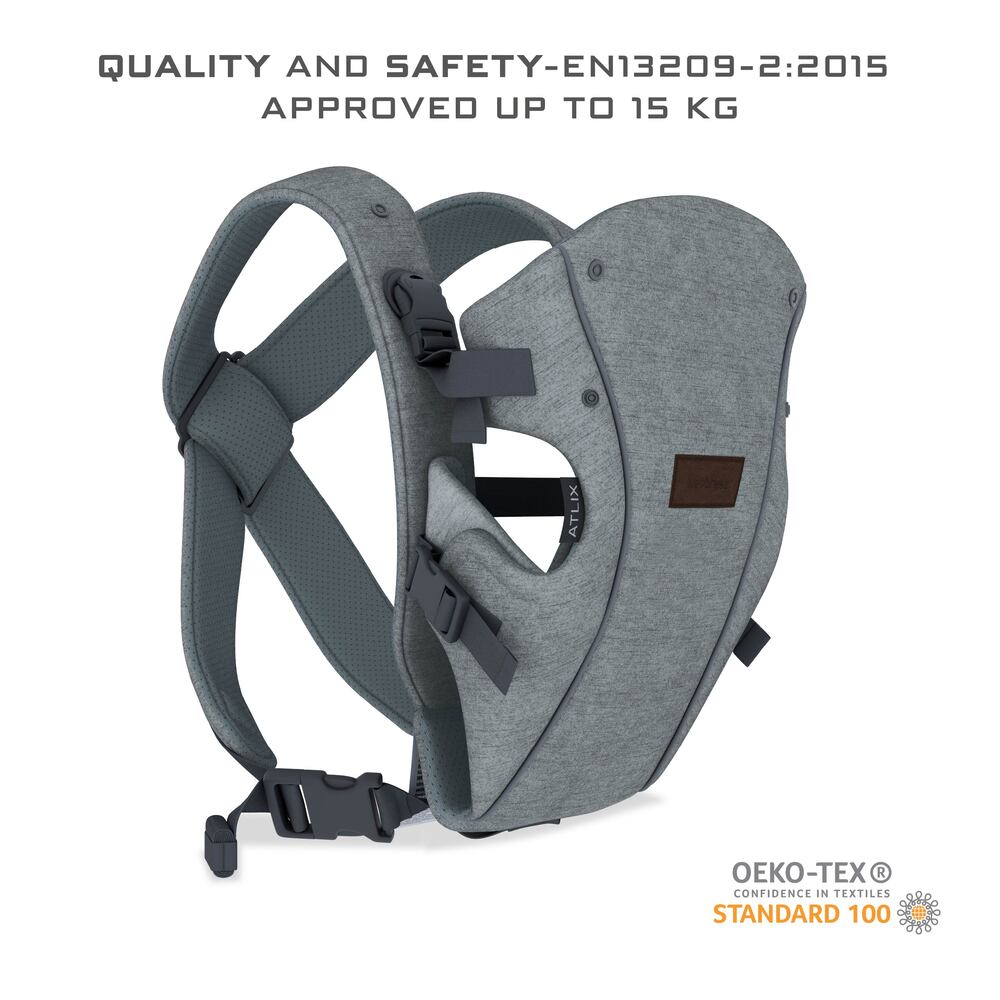 Neobreez Atlix 3 In 1 Convertible Baby Carrier Newborn to Toddler Grey