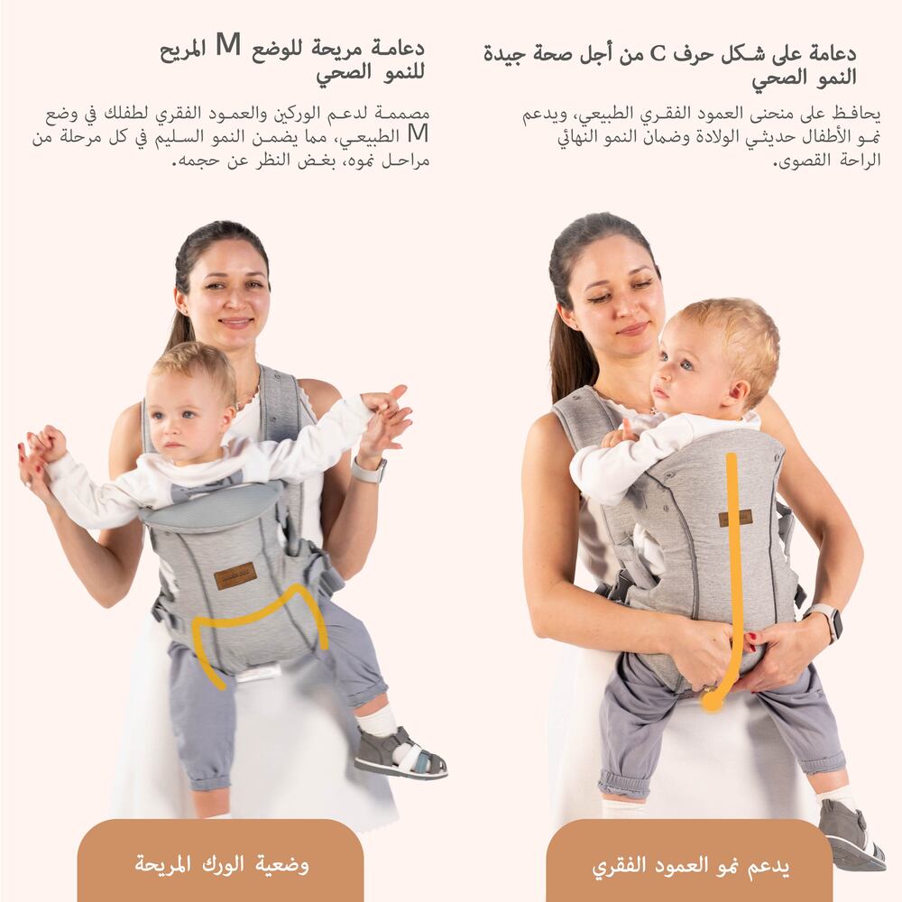 Neobreez Atlix 3 In 1 Convertible Baby Carrier Newborn to Toddler Grey