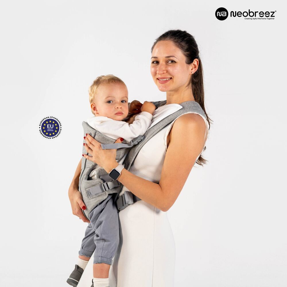 Neobreez Atlix 3 In 1 Convertible Baby Carrier Newborn to Toddler Grey