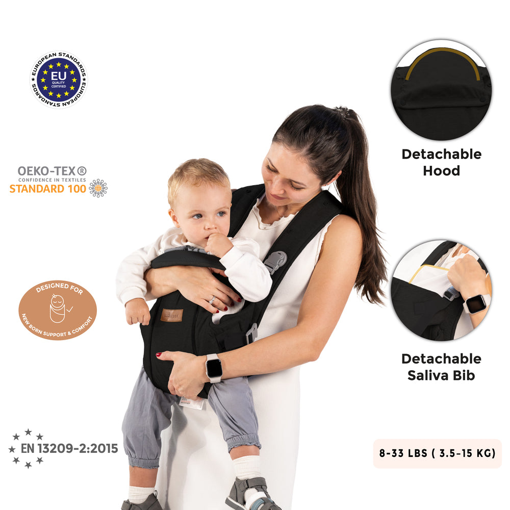 Neobreez Atlix 3 In 1 Convertible Baby Carrier Newborn to Toddler Black