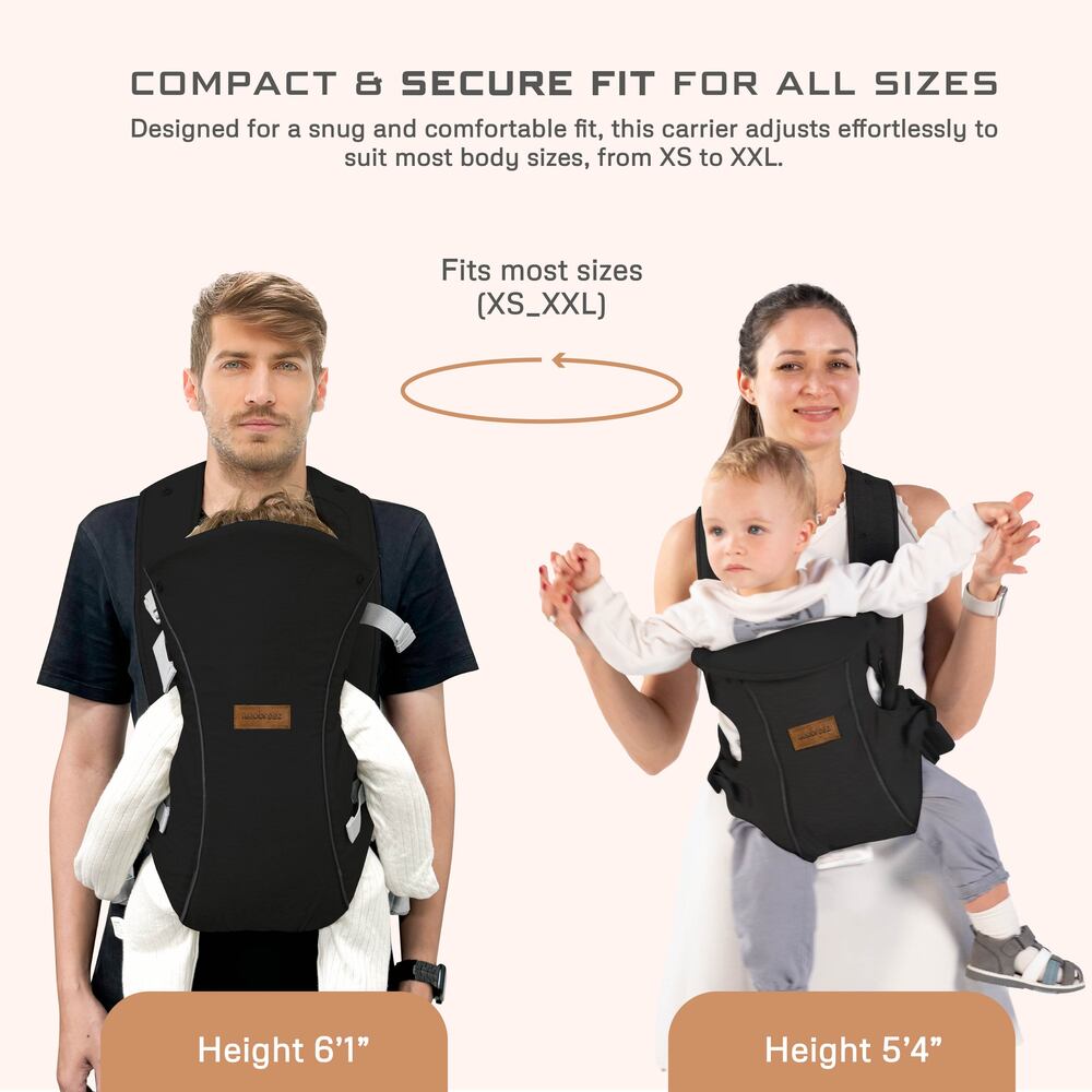 Neobreez Atlix 3 In 1 Convertible Baby Carrier Newborn to Toddler Black