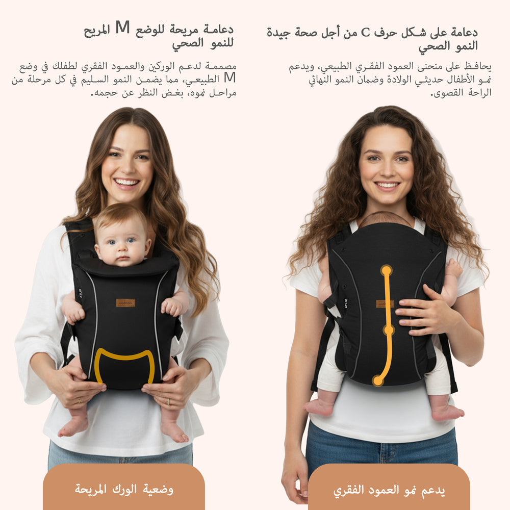 Neobreez Atlix 3 In 1 Convertible Baby Carrier Newborn to Toddler Black