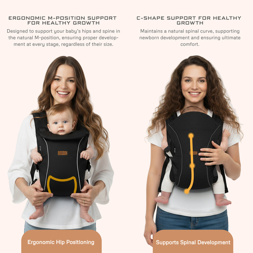 Neobreez Atlix 3 In 1 Convertible Baby Carrier Newborn to Toddler Black