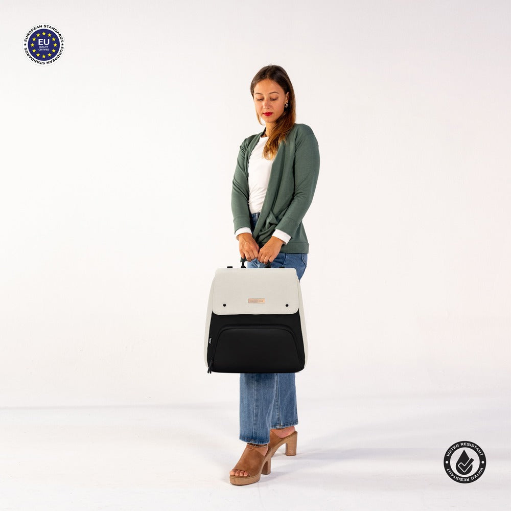 Neobreez Zori Diaper Backpack 7pc Set with Changing Mat Wet Bag and Pouches Sand