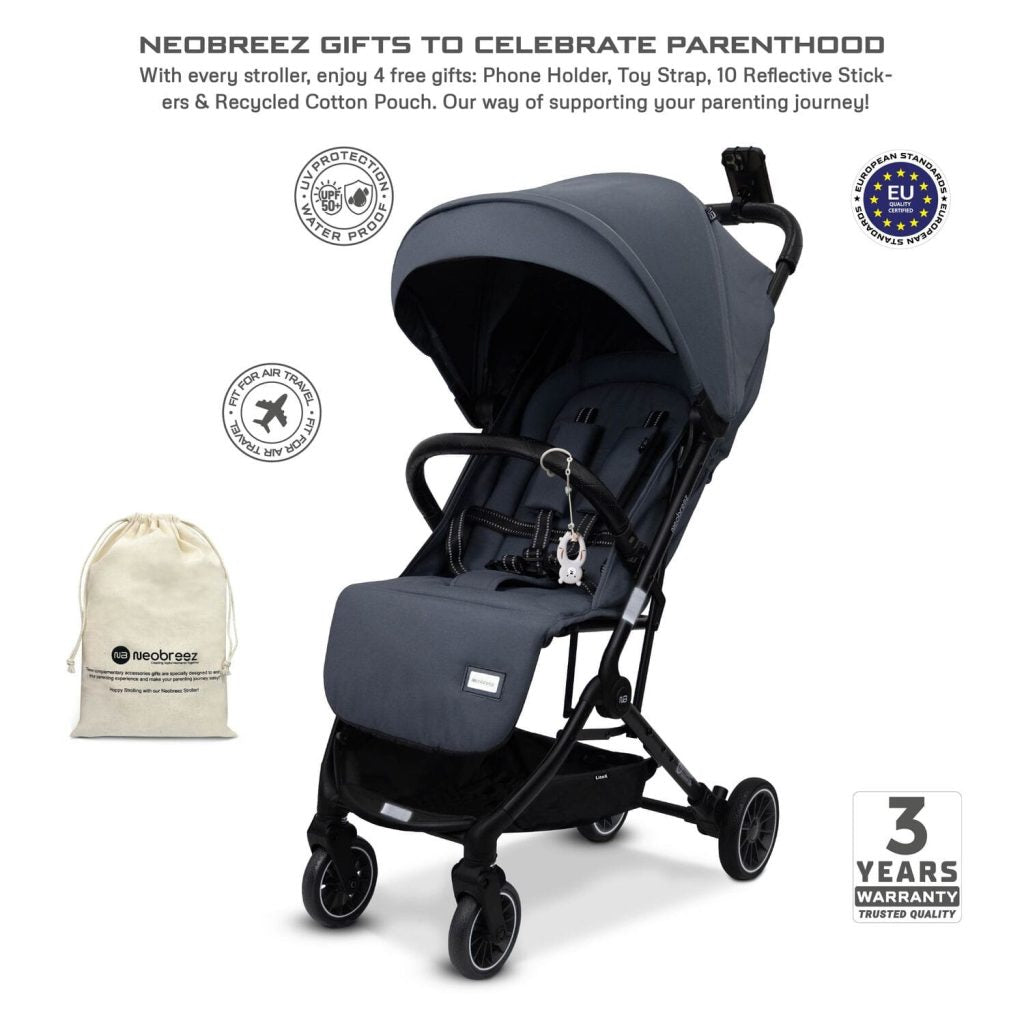 Neobreez Litex Ultra Lightweight Cabin Size Travel Stroller Grey