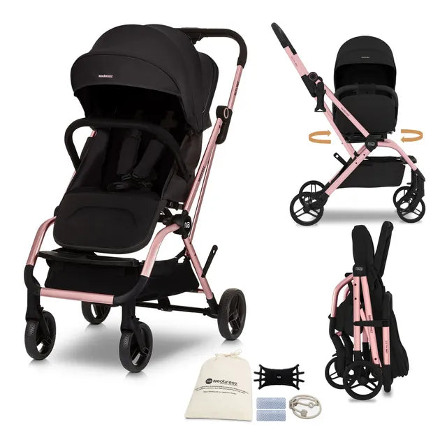 Neobreez Octa 360 Degree Rotate Lightweight Compact Travel Stroller Black