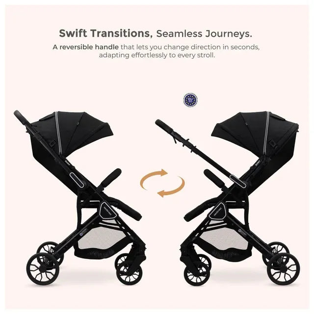 Neobreez Quint Reversible Handle Compact Travel Stroller Black