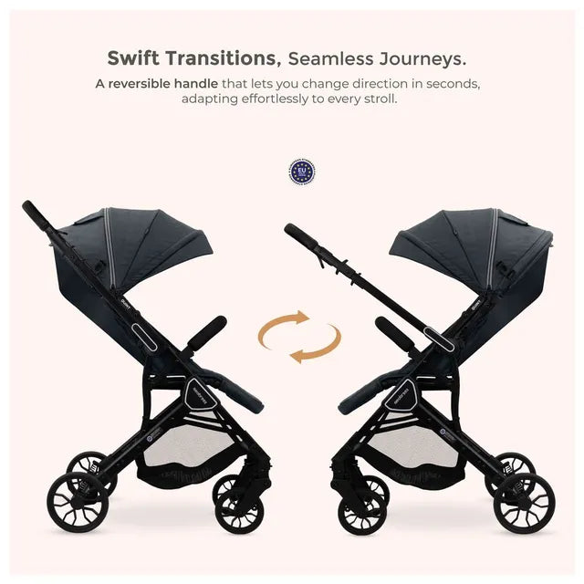 Neobreez Quint Reversible Handle Compact Travel Stroller Dark Grey