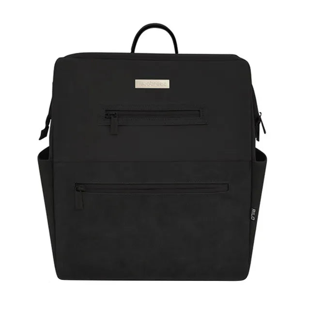 Neobreez Rilo Diaper Backpack 7pc Set with Changing Mat Wet Bag Pouches Black