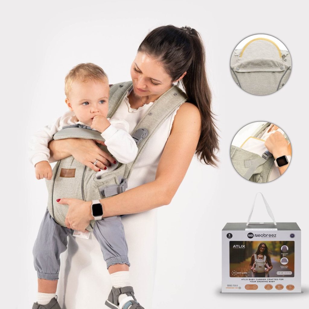 Neobreez Atlix 3 In 1 Convertible Baby Carrier Newborn to Toddler Beige