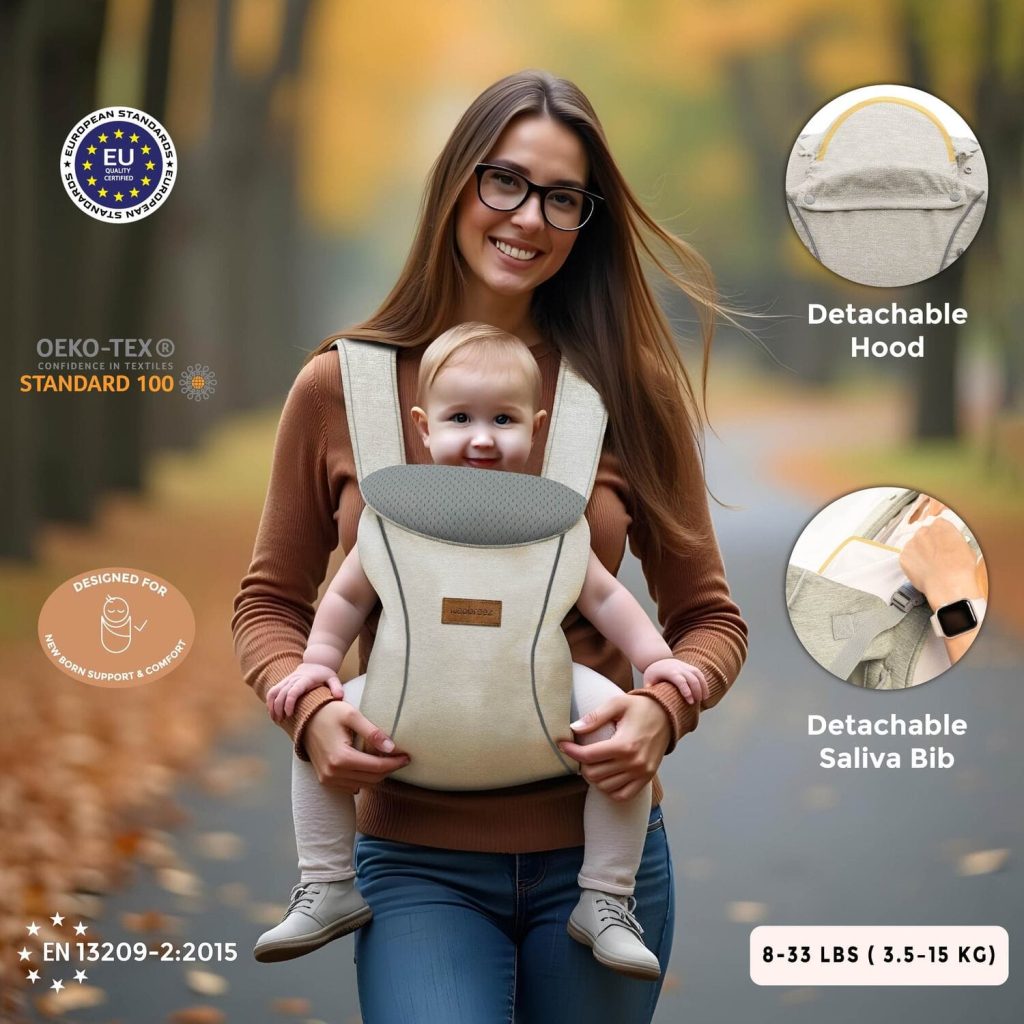 Neobreez Atlix 3 In 1 Convertible Baby Carrier Newborn to Toddler Beige