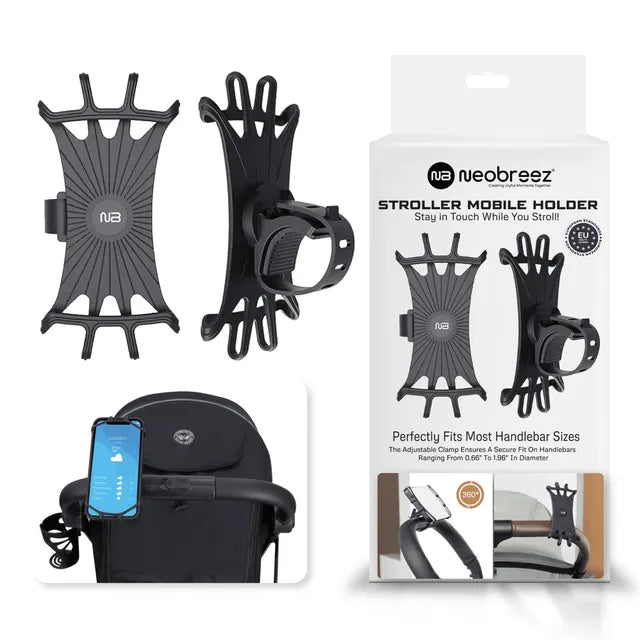 Neobreez 360 Degree Adjustable Stroller Phone Holder Universal Fit