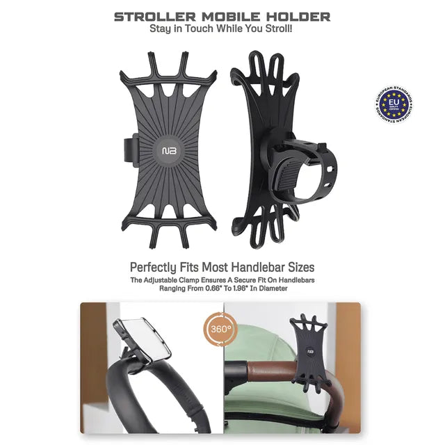 Neobreez 360 Degree Adjustable Stroller Phone Holder Universal Fit