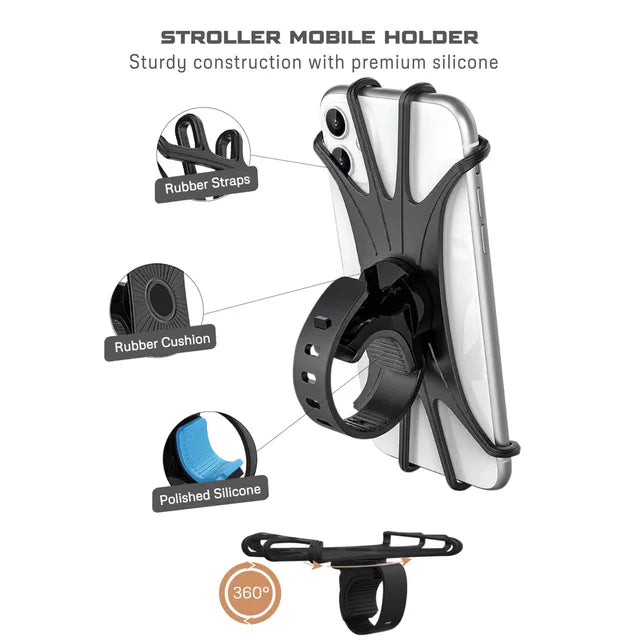 Neobreez 360 Degree Adjustable Stroller Phone Holder Universal Fit