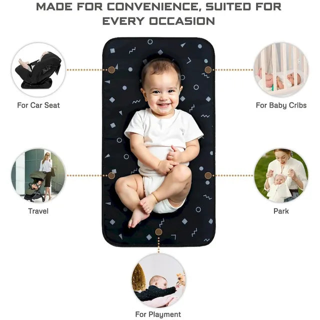Neobreez Reusable Diaper Changing Pad Wipeable Surface Dark Grey/Black