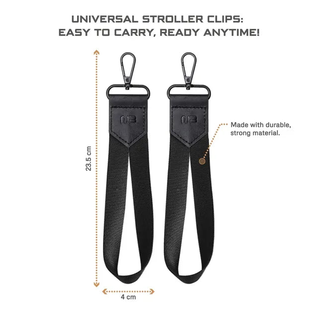 Neobreez Universal Stroller Hooks Clip Set Black
