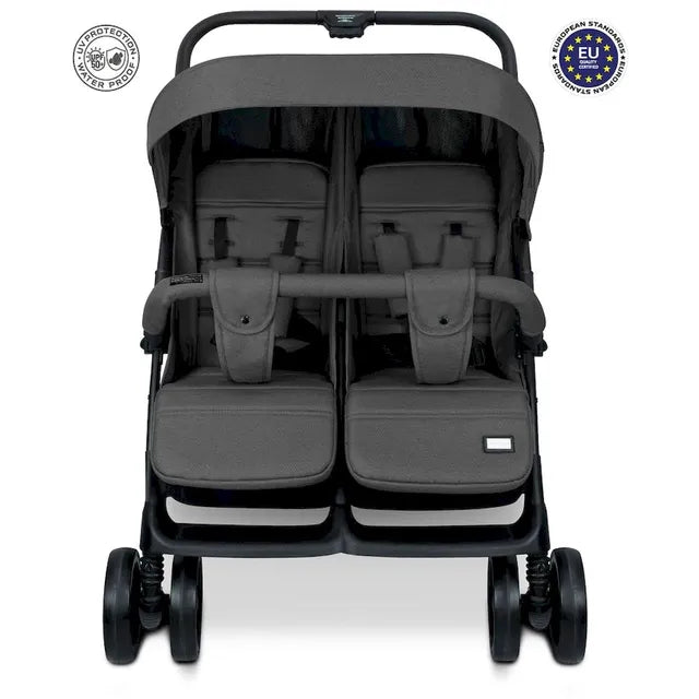 Neobreez Duadx Double Compact Twin Stroller Grey