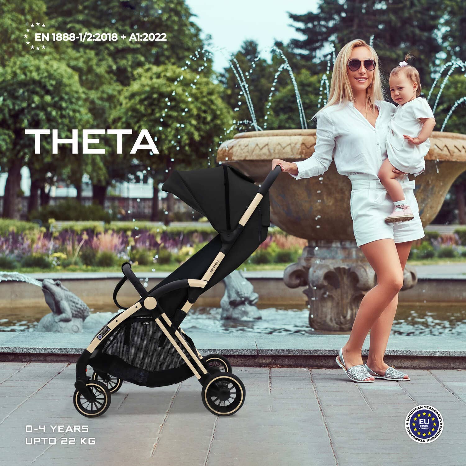 Neobreez Theta Auto Fold Compact Lightweight Travel Stroller Black