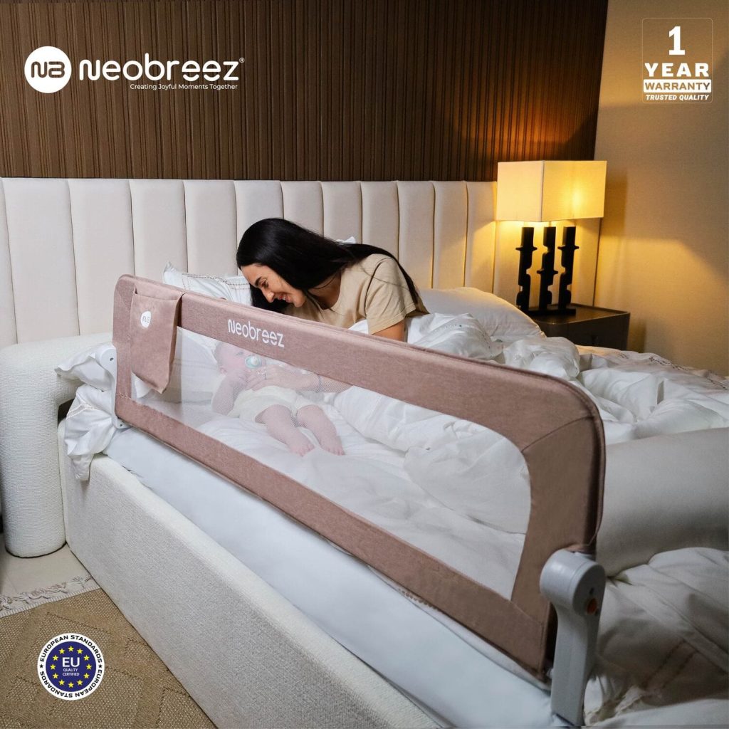 Neobreez Nexx Foldable Safety Bed Rail For Child Beige