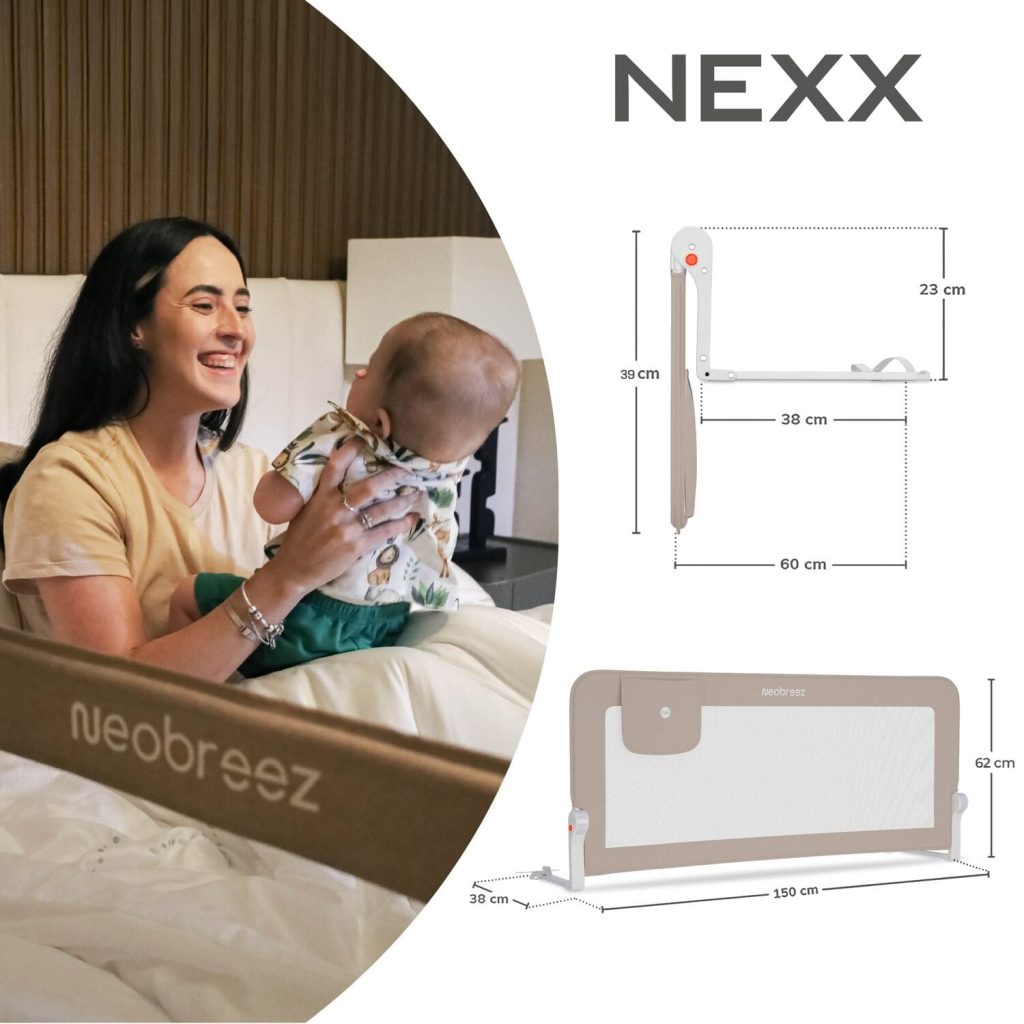 Neobreez Nexx Foldable Safety Bed Rail For Child Beige