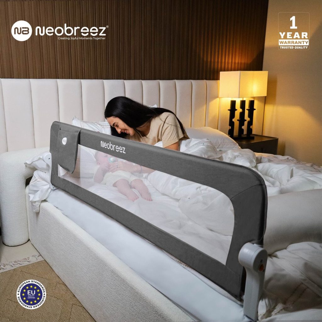 Neobreez Nexx Foldable Safety Bed Rail For Child Grey
